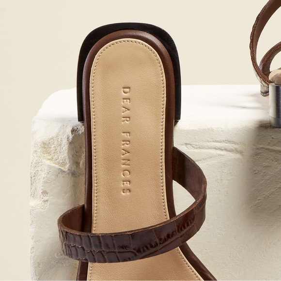 Dear Frances | Breeze Sandal Croc Brown Two Strap - Picture 4 of 5